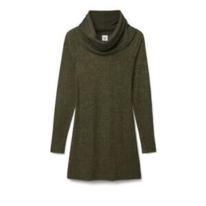 Cabi Dress Solace Heather Olive Long Sleeve Fleece